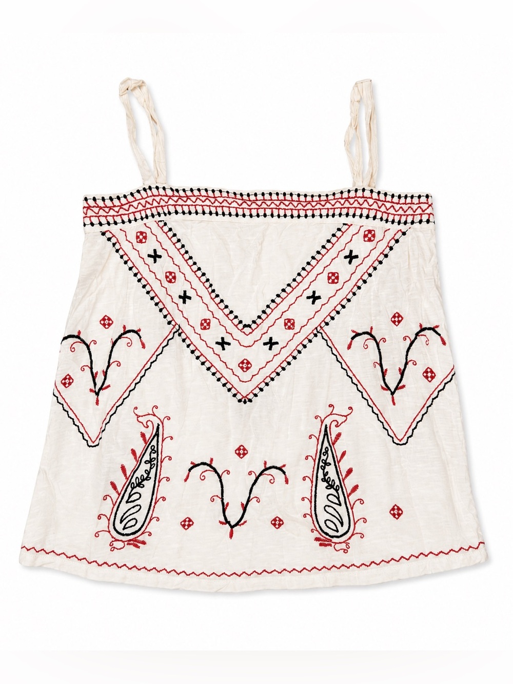 Vintage country boho Embroidered Cotton Cami Tank Top - Medium 100% cotton